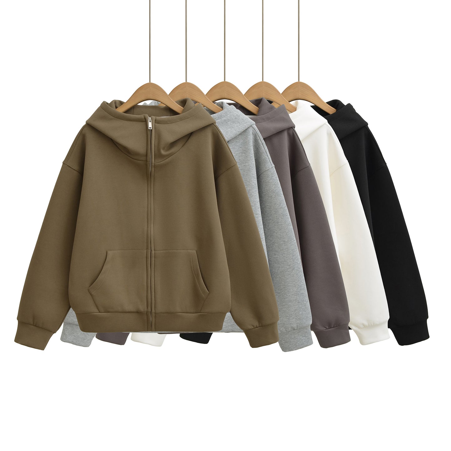 Long sleeved zipper women's warm hooded lazy hoodie cardigan