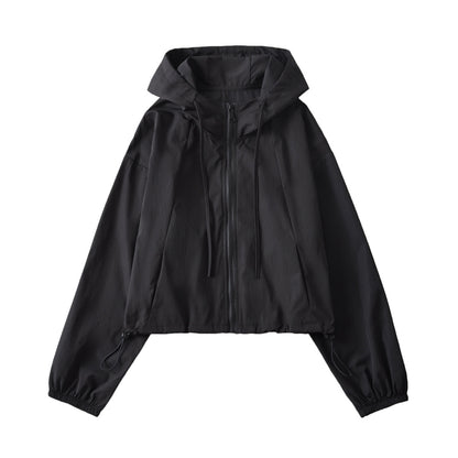 Drawstring jacket jacket