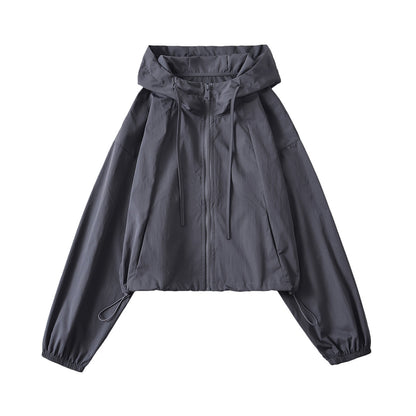 Drawstring jacket jacket