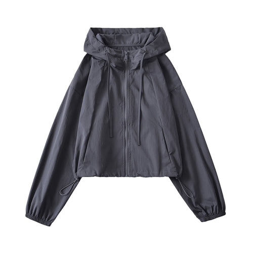 Drawstring jacket jacket